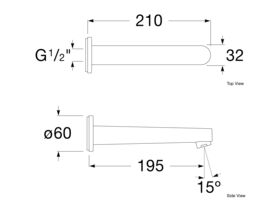 Roca L20 Bath Outlet 200mm Chrome