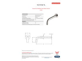 Specification Sheet - Sussex Pure Wall Bath Outlet 200mm Chrome