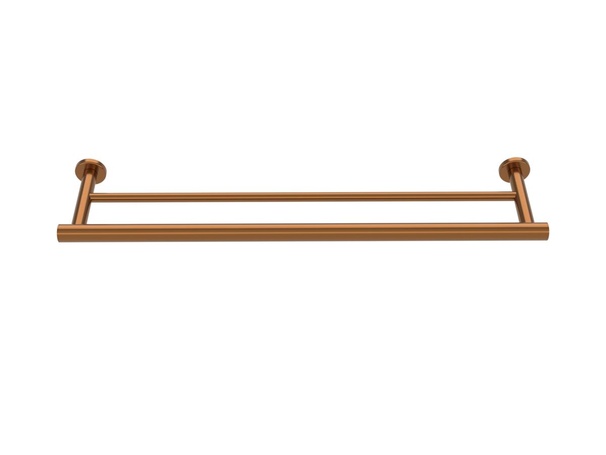 Supporting Image - Mizu Drift Double Towel Rail 600mm Brushed Bronze - Front