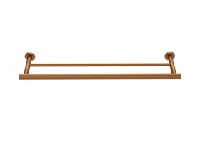 Supporting Image - Mizu Drift Double Towel Rail 600mm Brushed Bronze - Front