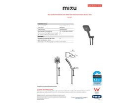 Specification Sheet - Mizu Soothe Handshower with Water Inlet Wall Bracket Matte Black (5 Star)