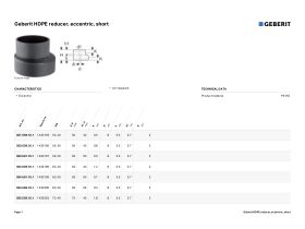 Specification Sheet - Geberit Short Eccentric Reducer
