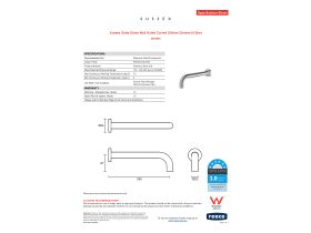 Specification Sheet - Sussex Scala 25mm Wall Outlet Curved 250mm Chrome (6 Star)