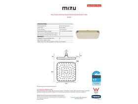 Specification Sheet - Mizu Soothe Overhead Shower 200 Brushed Brass (5 Star)