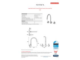 Specification Sheet - Scala Wall Sink Set Curved EP Satin Chrome (3 Star) Lead Free