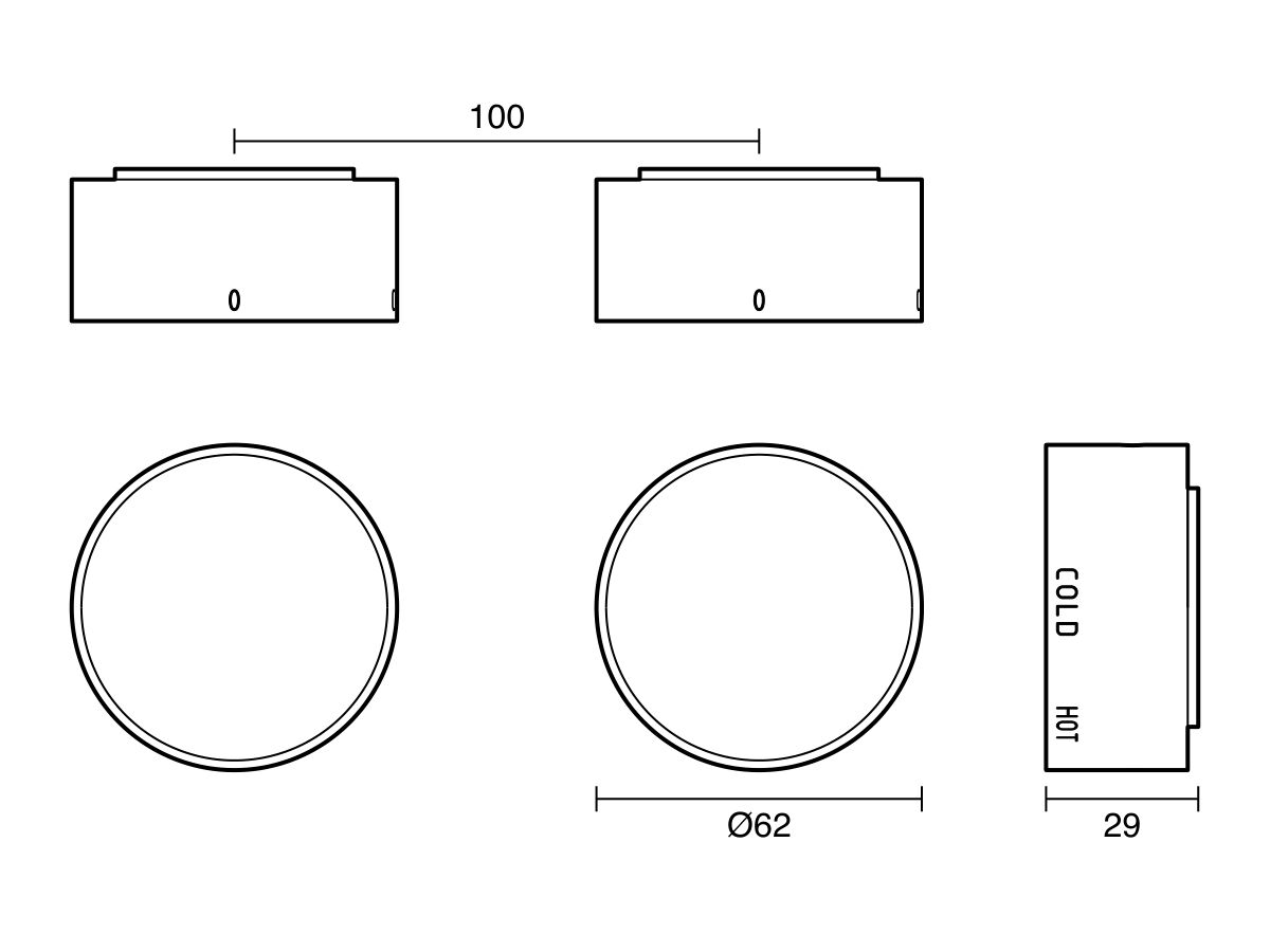 Technical Drawing - Sussex Pure Elemental Progressive Dual Mixer System Lead Free