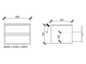 ISSY Z8 Vanity Unit 2 Drawer 500