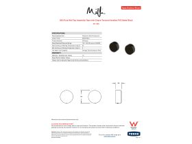 Specification Sheet - Milli Pure Wall Top Assembly Taps with Cirque Textured Handles PVD Matte Black