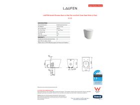 Specification Sheet - LAUFEN Kartell Rimless Back to Wall Pan and Soft Close Seat White (4 Star)