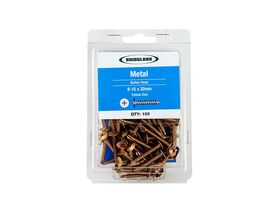 Bridgland Button Head Screw Metal Yellow Zinc 8-15 x 32mm (100)