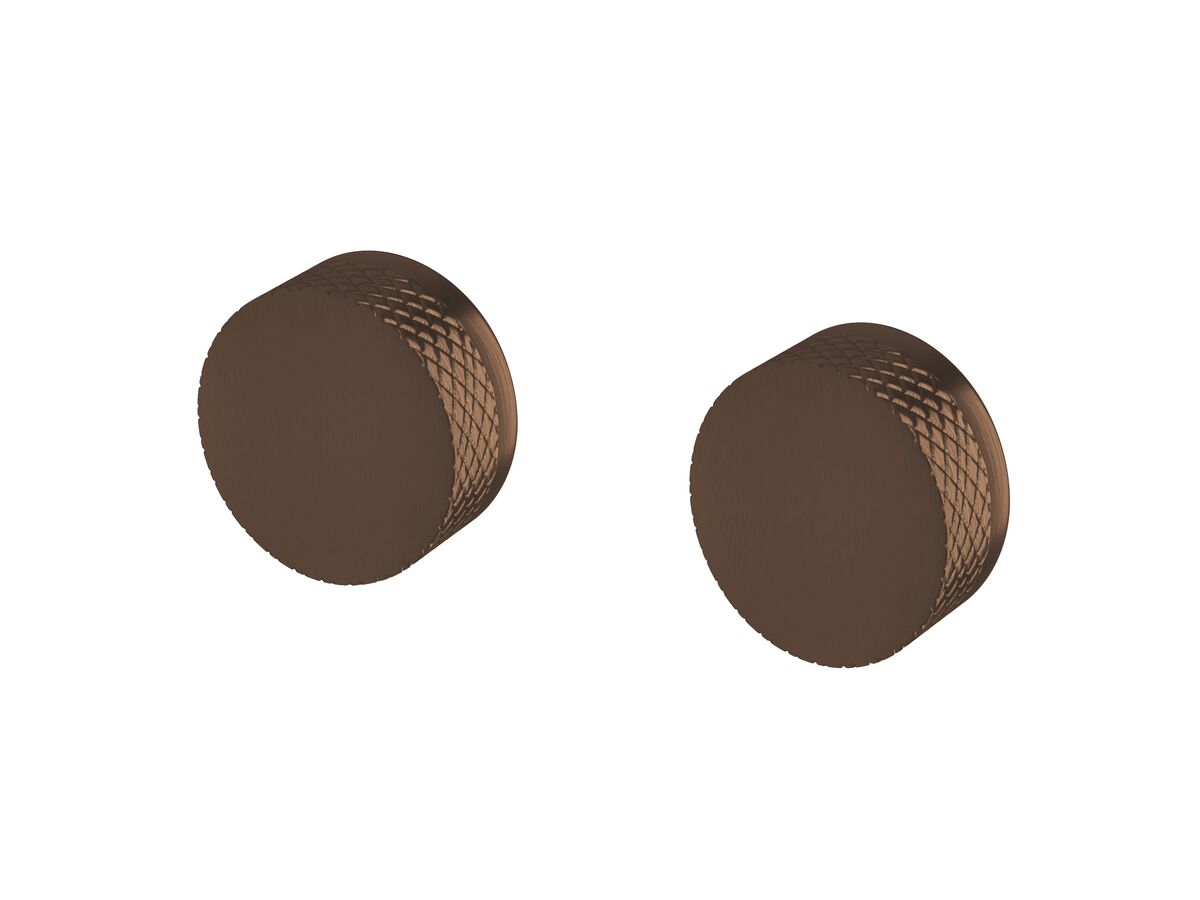 Sussex Pure Wall Top Assembly Taps with Diamond Textured Handles PVD Brushed Bronze