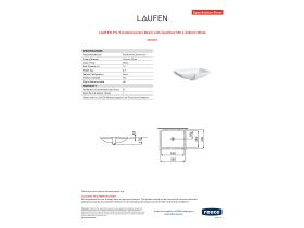 Specification Sheet - LAUFEN Pro S Undercounter Basin with Overflow 595 x 430mm White