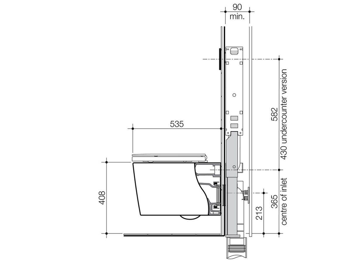 Caroma Liano Invisi II Wall Hung Toilet Suite with Soft Close Quick Release Thin Seat White (4 Star)