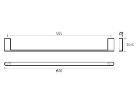 Mizu Soothe Single Towel Rail 600mm