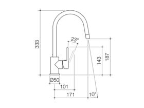 Caroma Cirrus Sink Mixer Chrome (4 Star)