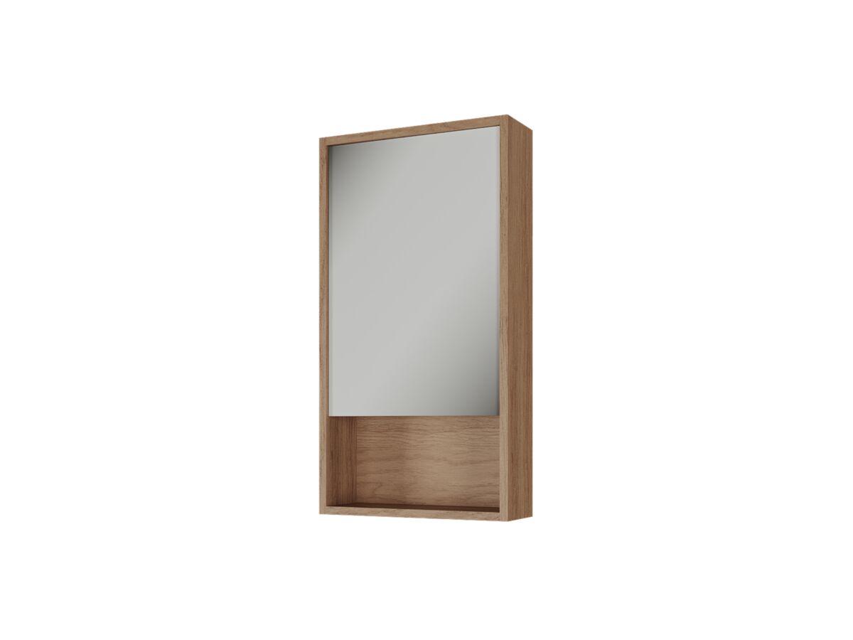 Supporting Image - Kado Aspect 450mm Mirror Cabinet One Door with Shelf - Boston Oak Side