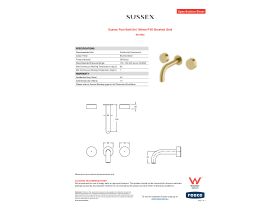 Specification Sheet - Sussex Pure Bath Set 160mm PVD Brushed Gold