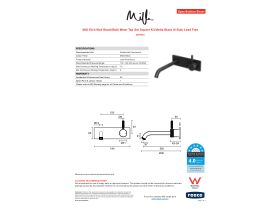 Specification Sheet - Milli Etch Wall Basin/Bath Mixer Tap Set Square Kit Matte Black (6 Star) Lead Free