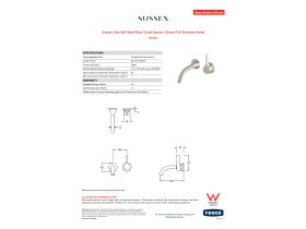 Specification Sheet - Sussex Oria Wall Bath Mixer Outlet System 165mm PVD Brushed Nickel