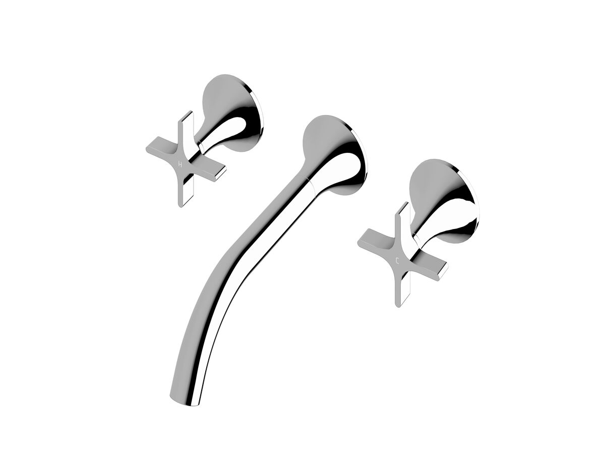 Sussex Oria Cross Wall Basin Set 215mm Chrome (5 Star)