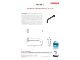 Specification Sheet - Scala 25 Wall Outlet Curved 200mm PVD Matte Black (3 Star) Lead Free