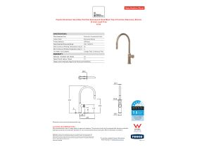 Specification Sheet - Faucet Strommen Vara Disc Gooseneck Pull Out Sink Mixer Tap 2 Function Discovery Bronze (4 Star) Lead Free