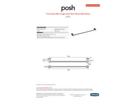 Specification Sheet - Posh Solus MK2 Single Towel Rail 750mm Matte Black