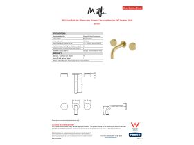 Specification Sheet - Milli Pure Bath Set 160mm with Diamond Textured Handles PVD Brushed Gold