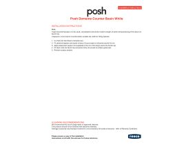 Installation Instructions - Posh Domaine Counter Basin 1 Taphole White
