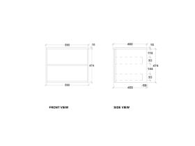 Kado Aspect 600mm Wall Hung Vanity Unit Timber Top