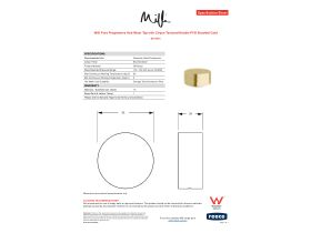 Specification Sheet - Milli Pure Progressive Hob Mixer Tap with Cirque Textured Handle PVD Brushed Gold