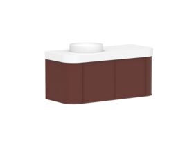 Supporting Image - Kado Era Double Curve All Door 1200mm Wall Hung Vanity Left Hand Basin 90mm Durasein Top Red Marble
