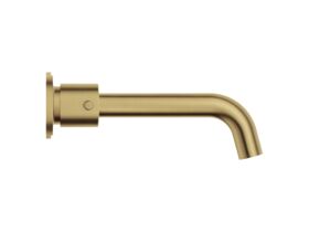 Supporting Image - Mizu Drift Wall Basin / Bath Set with Curved Spout 200mm Brushed Brass (6 Star) Lead Free - Side