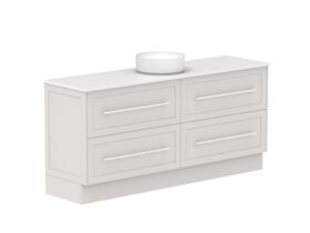 Supporting Image - Kado Lux 1800mm All Drawer Floor Mounted Vanity Unit 4 Drawers Centre Bowl Vanity 20mm Top