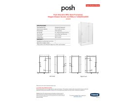 Specification Sheet - Posh Domaine MK2 Semi Frameless Hinged Shower Screen and Return 1200x900x2000