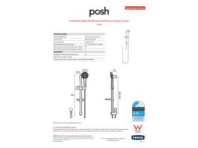 Specification Sheet - Posh Bristol MK2 Rail Shower All Pressure Chrome (3 Star)