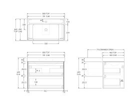 Roca Ona Vanity All Drawer Twin Centre Bowl 800mm