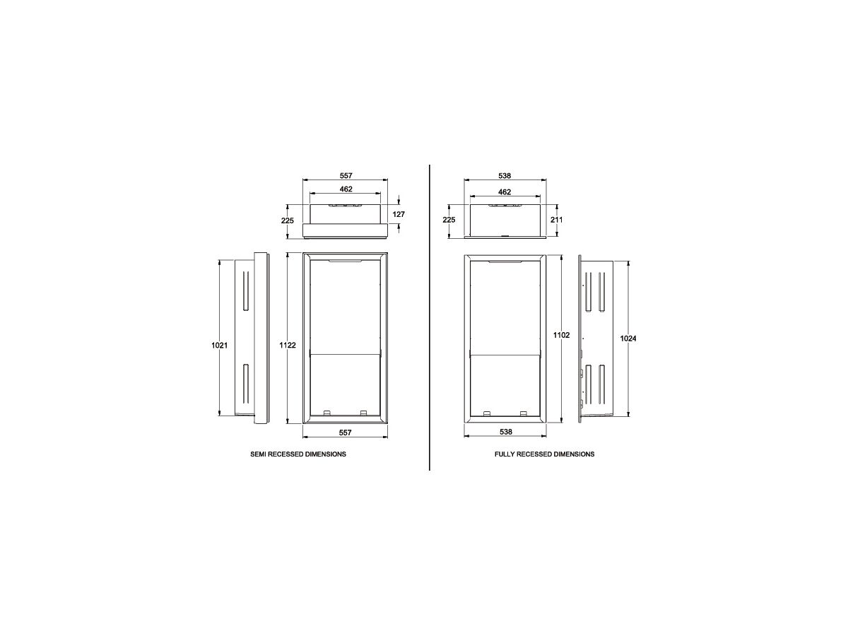 Technical Drawing - Thermann 32R Half Recess Box