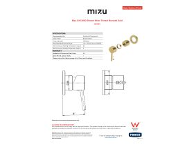 Specification Sheet - Mizu Drift MK2 Shower Mixer Trimset Brushed Gold