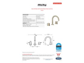 Specification Sheet - Mizu Drift Basin Set Brushed Brass (6 Star) Lead Free