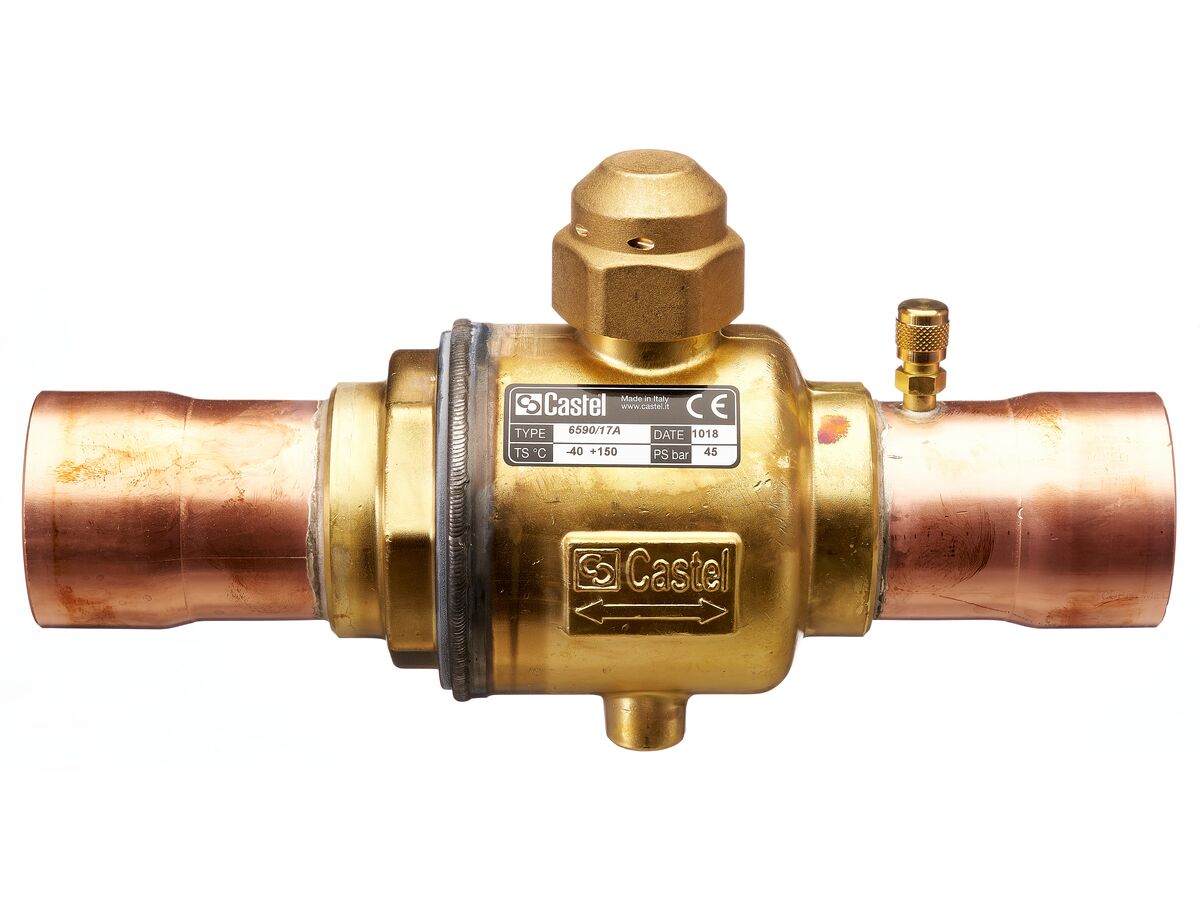 Castel Ball Valve With Access Port 2 1/8" Solder 6590/17A