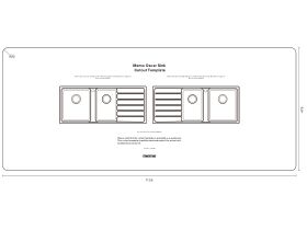 Cut Out Template - Memo Oscar Inset Left or Right Hand 1 & 1/2 Bowl & Drainer Sink Overflow 1 Taphole