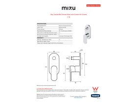Specification Sheet - Mizu Soothe MK2 Shower Mixer with Diverter Kit Chrome