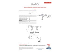 Specification Sheet - Kado Era Wall Bath Set 150mm Lever Porcelain Handle Chrome