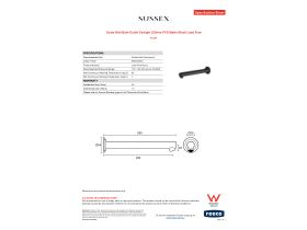 Specification Sheet - Scala Wall Bath Outlet Straight 250mm PVD Matte Black Lead Free