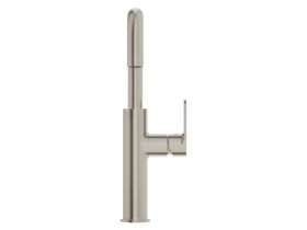 Supporting Image 2 - Mizu Soothe MK2 Gooseneck Sink Mixer Tap Square Brushed Nickel (5 Star) Lead Free - Front