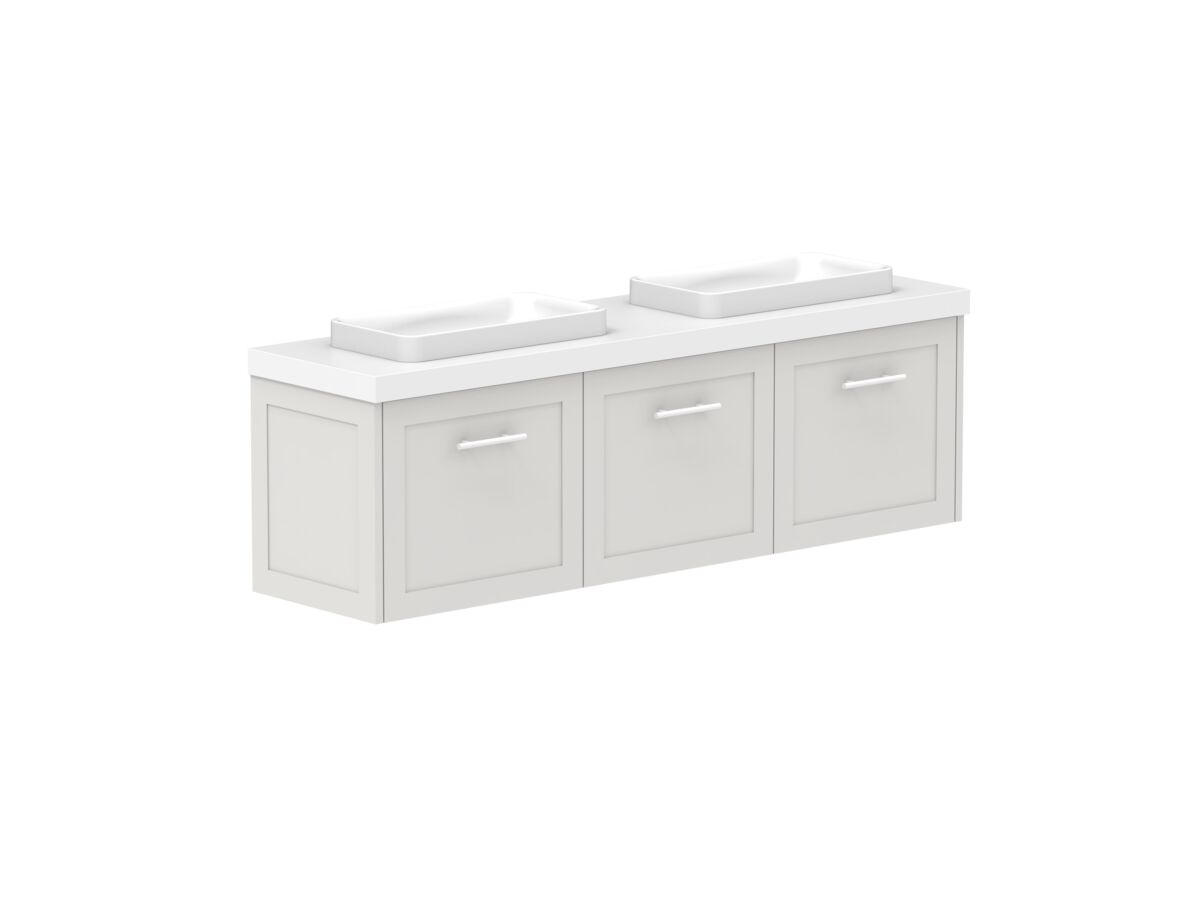 Supporting Image - Kado Lux Ensuite All Door 1500mm Wall Hung Double Basin 50mm Top