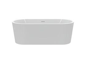 Hero - Posh Solus Back to Wall Freestanding Bath 1600mm with Overflow Gloss White