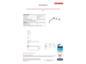 Specification Sheet - Sussex Pure Wall Basin Hostess System 250mm Right Hand Satin Chrome (3 Star)