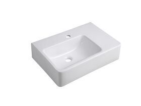 Wolfen Wall Basin Right Hand Shelf 565 x 395 x 145mm 1 Taphole White